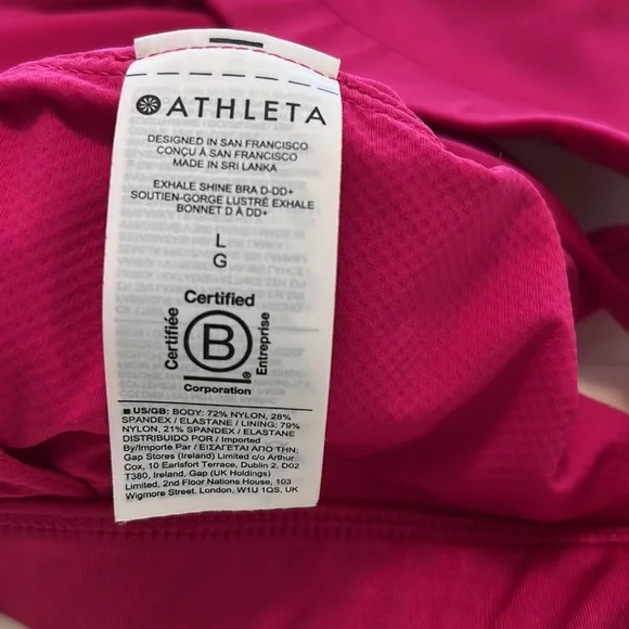 Like new! Athleta Exhale Ultimate Running Hot Pink Sports Bra Sz L - Picture 4 of 7